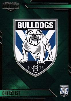 2020 NRL Elite - Mojo Emerald #ME019 Canterbury-Bankstown Bulldogs Checklist Front